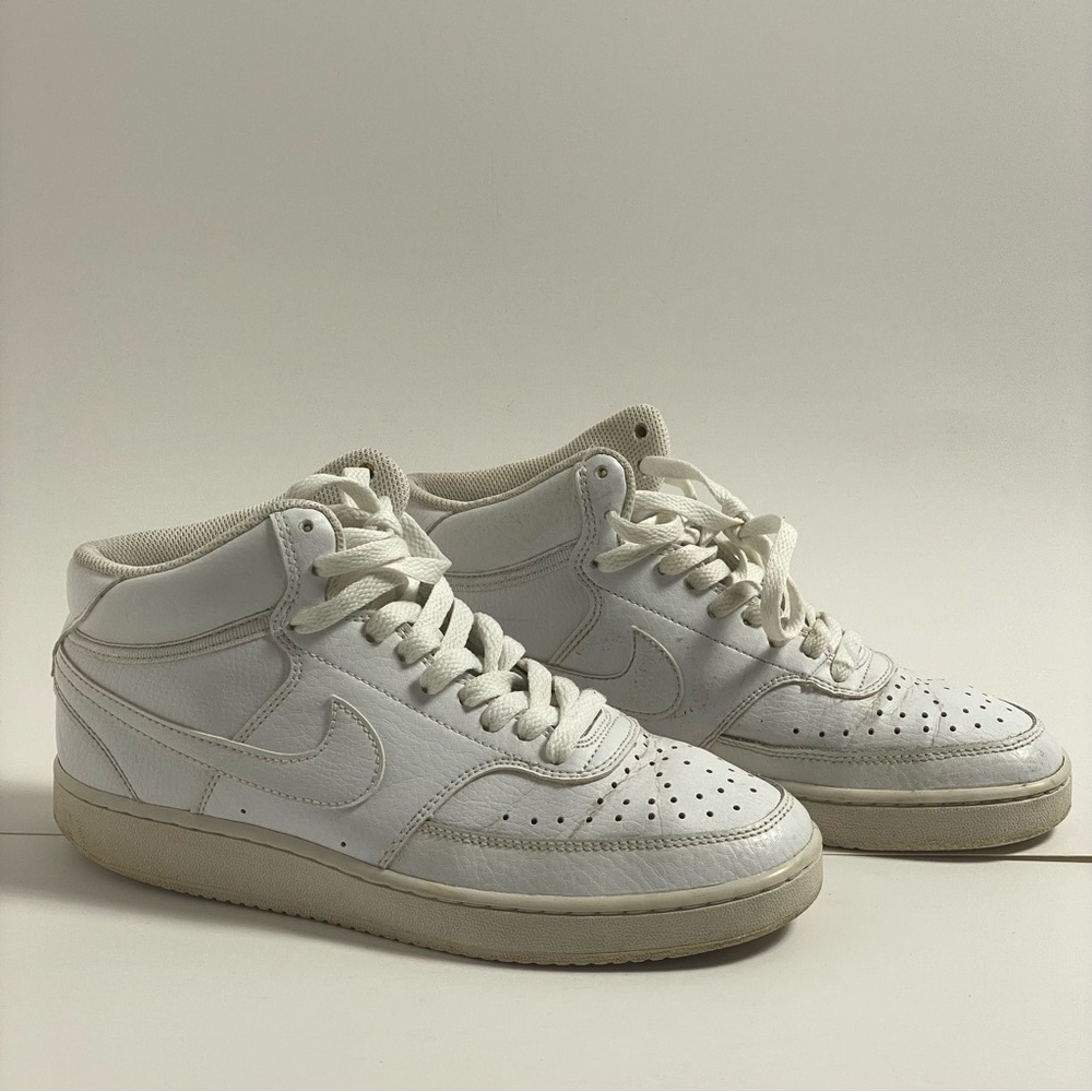 Nike Court Vision Mid CD5436-100 White Leather Basketball Sneakers Women’s Sz 8